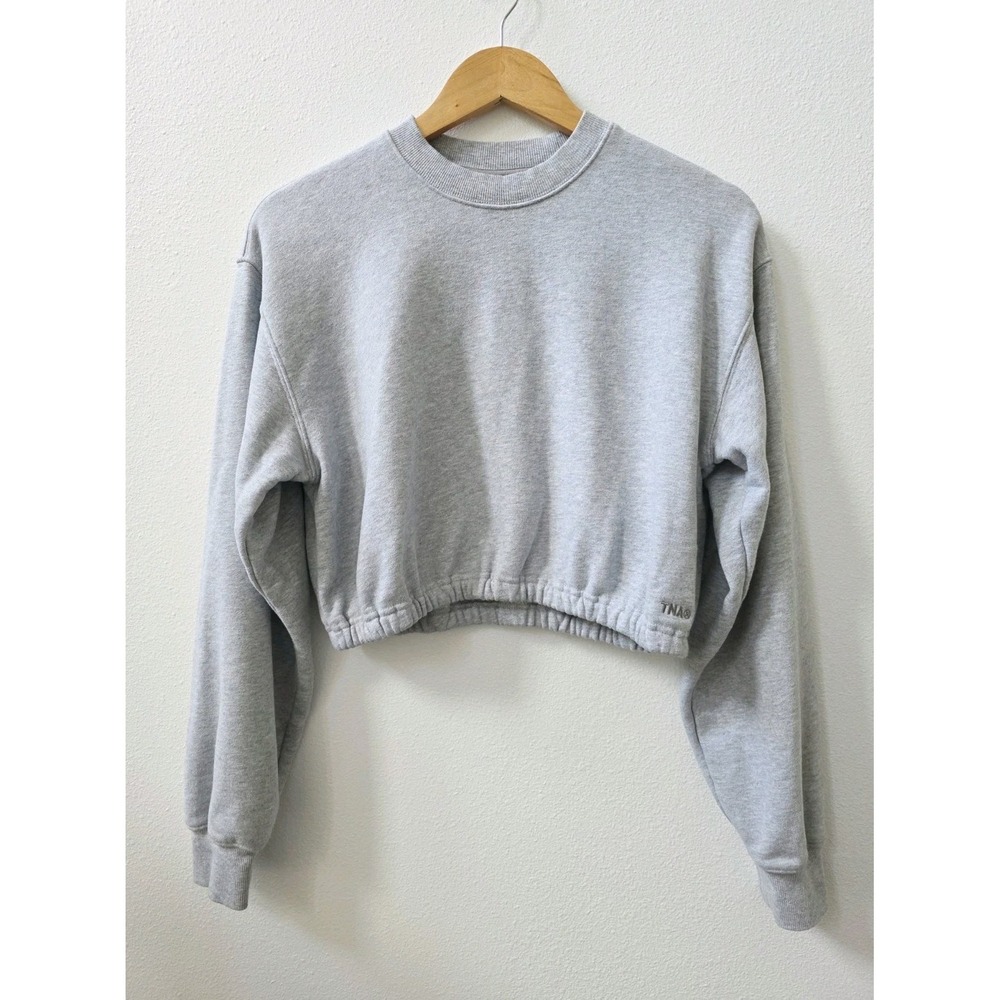 Aritzia TNA Sweat Fleece Terry Fleece Perfect Fit Cropped Sweatshirt Size Small